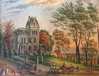 Augustus Kollner (1813-1906). At Germantown, Phila. Watercolor, October 1884.